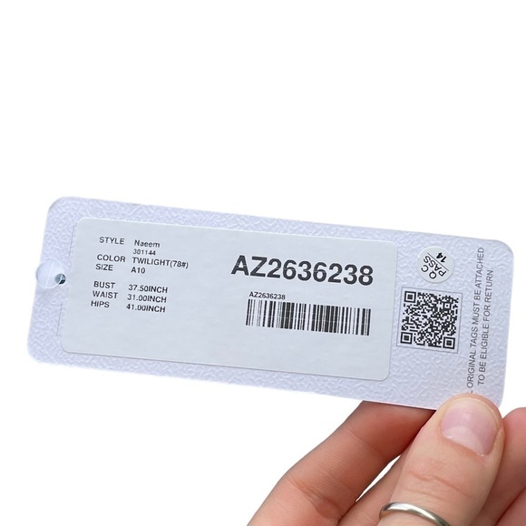 🥒 Azazie NWT Naeem A-Line Maxi Chiffon Bridesmaids Dress Slate Blue Ruffle 10 - Picture 10 of 13